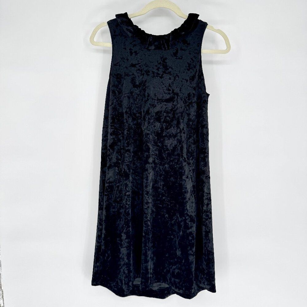 Black Crushed Velvet Bow Back Sleeveless Dress NWT Tyler Böe Size S